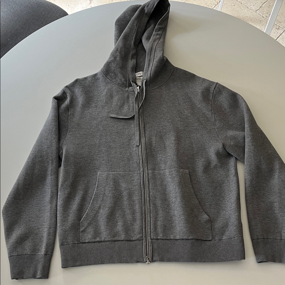 COS Men’s Grey Zip-Up Hoodie